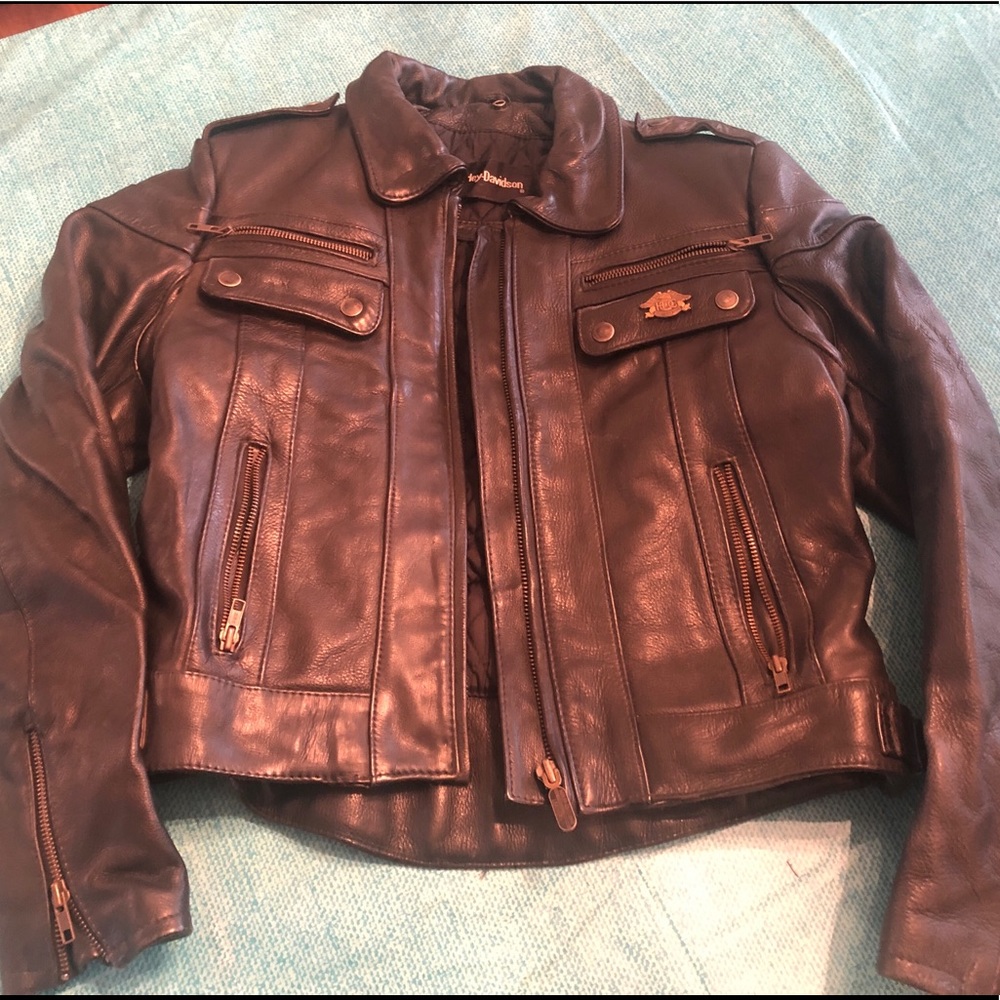 Harley Davidson black leather jacket